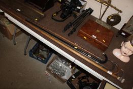Four silver collared and capped walking sticks and