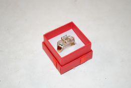 A vintage hallmarked sterling silver gilt and cubi