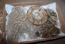 A Vintage glass lightshade and various lightshade