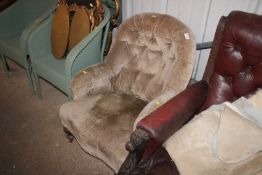 A Victorian upholstered tub chair
