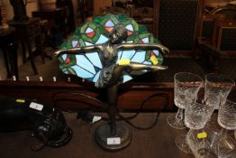 A Tiffany style figural decorated lamp