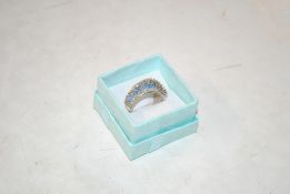 A Scandinavian enamelled silver Brutalist ring, si