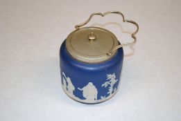 A Tunstall Jasperware and silver plate mounted bis