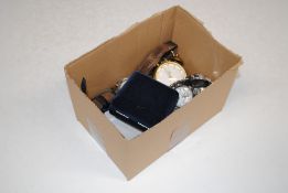 A box of wrist watches including Rotary Aqua Speed