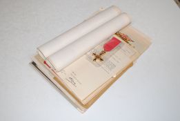 WWI & WWII documents including scrolls, modern iss