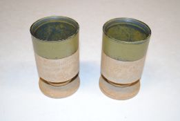 Two Robin Welch pottery goblets