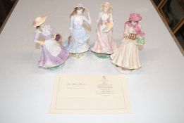 A set of four Royal Worcester limited edition figu