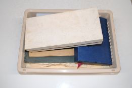 A box of ephemera to include old newspapers, a scr