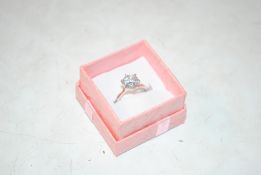 A sterling silver cubic zirconia solitaire ring si