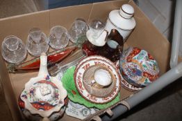 A quantity of table glassware, Lustre jug, Copelan