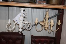Two five branch light fittings