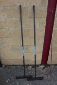 2x Heavy duty steel rakes. V