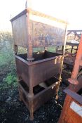 3x metal stillages with sheet metal sides, approx. 26