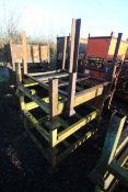 3x open metal stillages, approx. 38