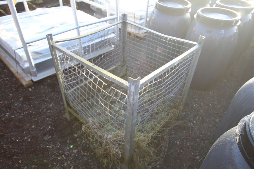 Metal stillage with mesh sides, approx. 35" wide x 35" deep x 35" high. - Image 2 of 2