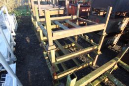 3x open metal stillages, approx. 39