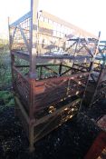 3x metal stillages with mesh sides, approx. 37