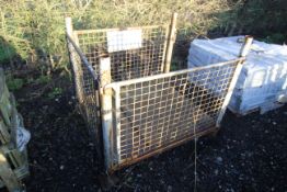 Metal stillage with three drop in mesh side panels , approx. 41