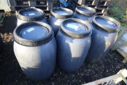 6x plastic drums.