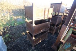 3x metal stillages with sheet metal sides, approx. 26