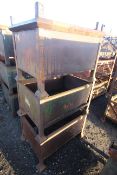 3x metal stillages with sheet metal sides, approx. 25