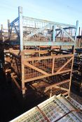 3x metal stillages with mesh sides, approx. 37