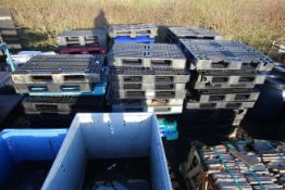 Quantity of plastic pallets.