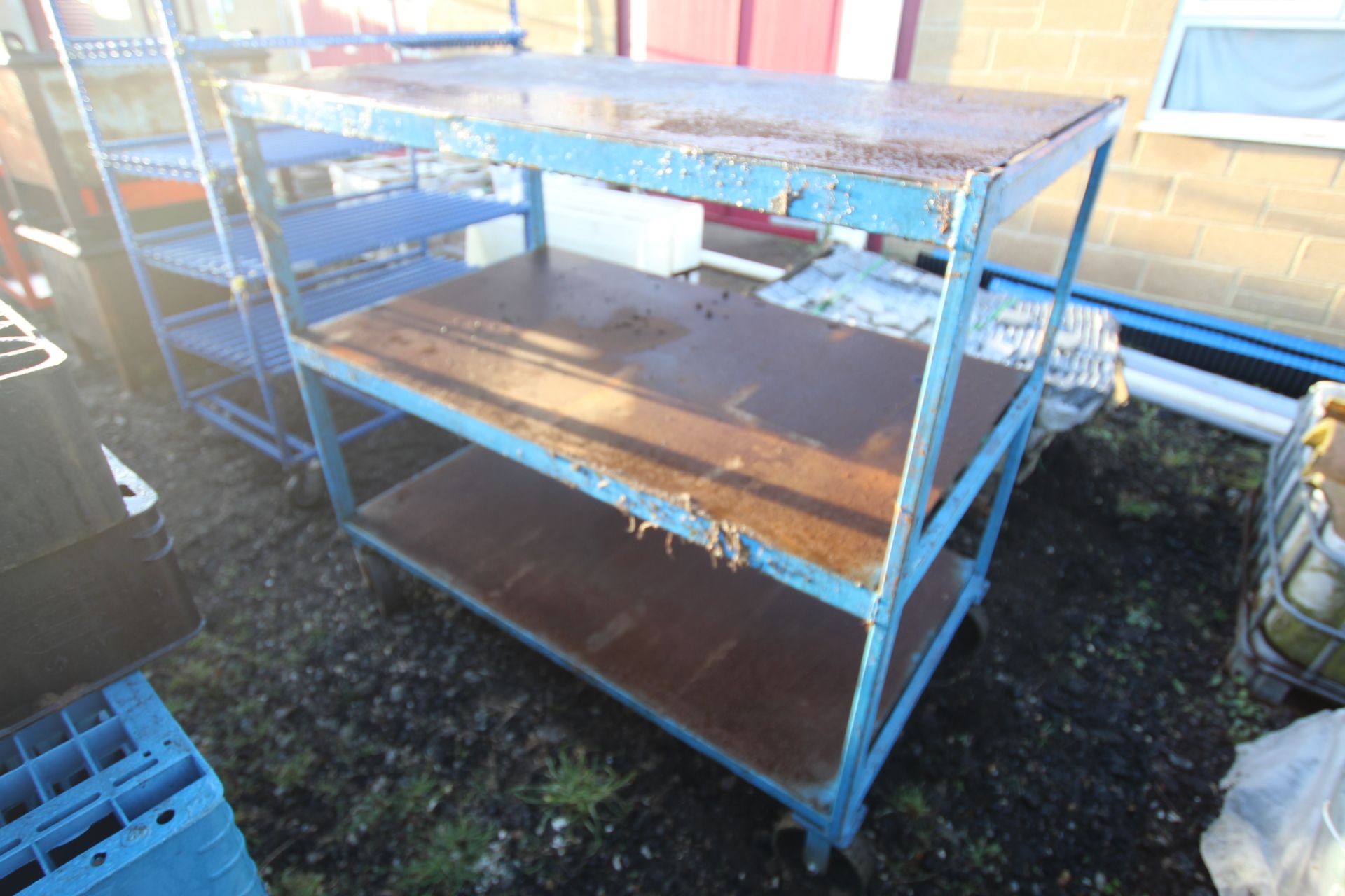 Metal three tier trolley. - Image 2 of 2