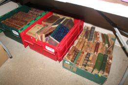 Three boxes of various antiquarian leather bound b