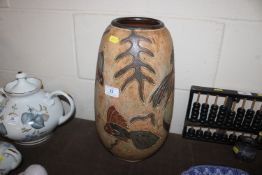 A large Studio pottery vase by P. Birony, having r