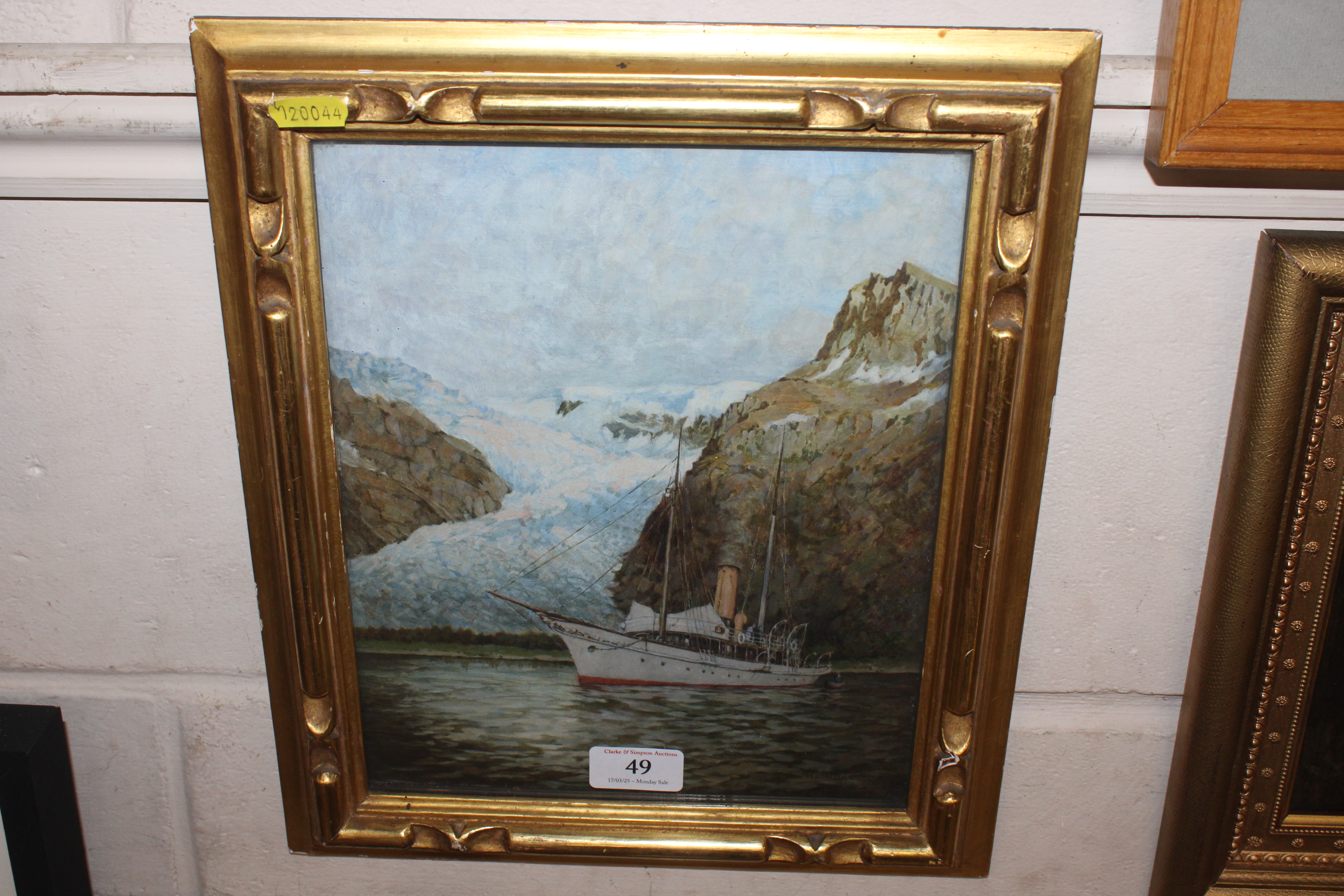 Early 20th Century study of a sailing steam yacht