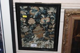 A Chinese framed and glazed embroidery