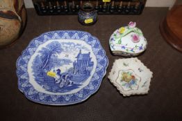 A 19th Century blue and white Cauldon plate decora