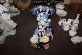 Two miniature Royal Doulton character jugs, a Cont