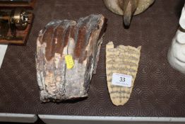 Two fossilised mammoth teeth
