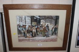 James Le Jeune, signed gouache Spanish marker scen