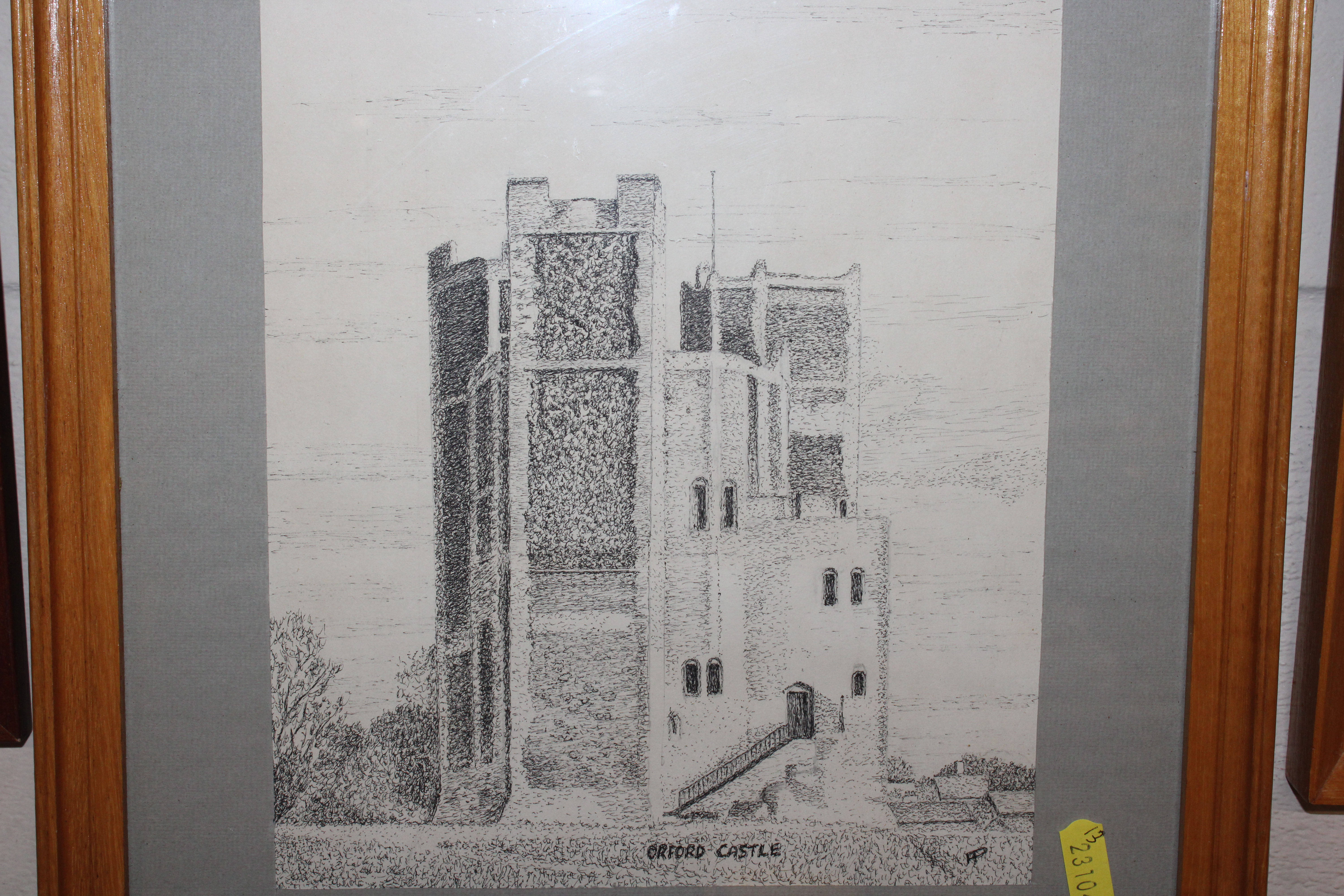 Pen and ink study of Orford Castle and Orford Chur - Image 2 of 5