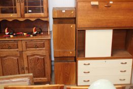 A pair of heavy hardwood side tables