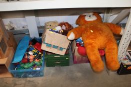 Four boxes containing various children's toys to i