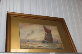 A gilt framed watercolour study 'Mouth of the Tha