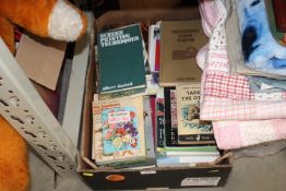 A box of various books