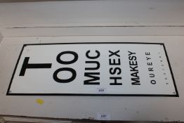 A reproduction novelty advertising sign (208)