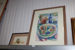 Two watercolour abstract still life studies