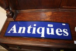 A reproduction 'Antiques' advertising sign (213)