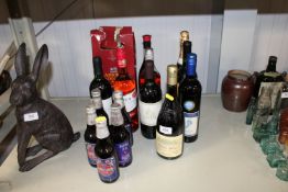 A collection of various alcohol to include J Moreau and Fils, champagne, Jubilee ale etc.