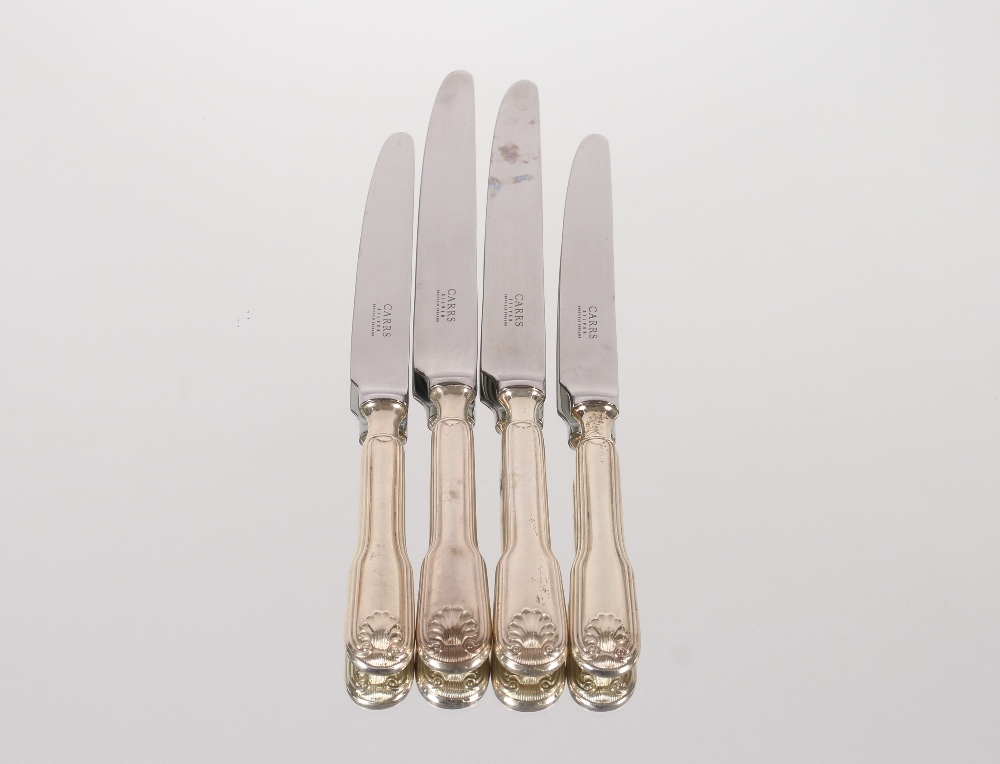 A cased set of six silver handled tea knives; a silver handled cheese knife; a butter knife; four - Image 3 of 3