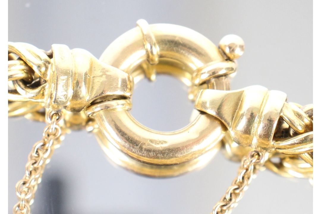 An 18ct gold Italian woven bracelet, 22gms, 19cm long - Image 2 of 2