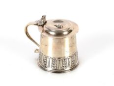 A silver miniature lidded tankard, produced for the Merchant Tailors Company in Commemoration of the