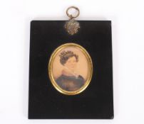 Albin Roberts Burt 1783-1842, portrait miniature of a lady, signed to the reverse, dated 1821,