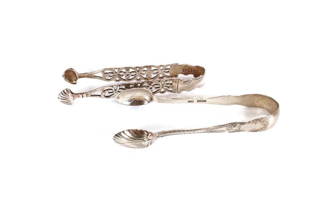 A small collection of various silver teaspoons, condiment spoons, sugar nips and a butter knife, - Image 6 of 6